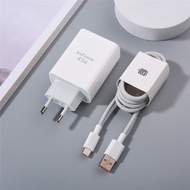 Infinix Note 40 30 Pro 4G 5G 45W Charger EU Plug Fast Quickly Charging Power Adapter 6A USB C Cable 