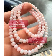 Jadite 5A Svip Pink Marble Necklace, size 6mm, Tested Product