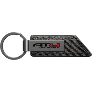 for GMC AT4 Carbon Fiber Texture PU Leather Key Chain Keychain, Official Licensed