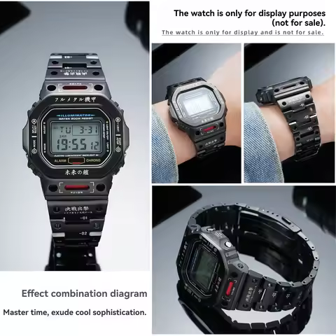 DW5600 MechWarrior Case+Strap for Casio G-SHOCK GW-B5600 GMW-5610 GWX-5600 DW-5600 Mecha Style Stain