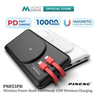 PINENG PN853PD WIRELESS POWER BANK 10000MAH PD 20W WIRELESS CHARGING (15W) BUILT IN CABLE POWERBANK