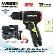 WORX WU131 12V 10MM Cordless Battery Impact Drill With Brushless Motor
