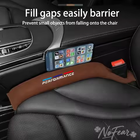 1pc Leather Car Interior Seat Gap Filler Auto Seats Leak Stop Pad For BMW M Emblem E46 E36 E34 F10 E
