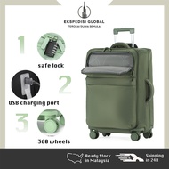 20/24 Inch Light Luggage Bag Travel USB Charging Port Portable Soft Shell Suitcase Cabin Luggage Kop