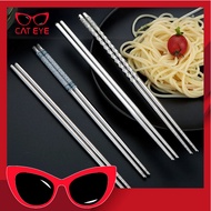 H6870 Korean Chopsticks Practical, Anti-Rust Stainless Steel Chopsticks with Batik Motif biru
