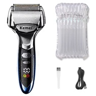 new Kemei 5-Blade System Electric Shaver For Men Face Beard Wet Dry Electric Razor Rechargeable Bald