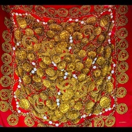 Chanel 鏈條錢幣圖案logo圍巾