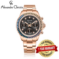 [Official Warranty] Alexandre Christie 2B13BFBRGDG Women's Black Dial Stainless Steel Strap Watch
