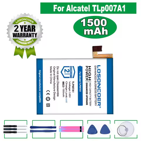 1500mAh LOSONCOER TLp007A1 Replacement Battery for Alcatel VERIZON PALM PVG100 Watch Battery Free To