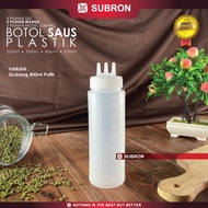 SUBRON Botol Saus 3 Lubang Tomat Kecap Sambal Mayonaise Wadah Bumbu 300ml 400ml 650ml Plastik