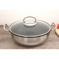 Fivestar 3-bottom induction fish stock pot, 18cm - 20cm - 22cm -24cm, non-stick stainless steel pot