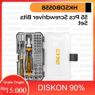 *Bisa Cod *55-Pcs Precision Screwdriver Set Ingco Hksdb0558 - Obeng Presisi Tool