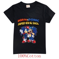 Sonic The Hedgehog เสื้อยืดชายหญิงแขนสั้น Tshirt ฤดูร้อน8551 Casual การ์ตูนอะนิเมะเสื้อยืดอะนิเมะหลวมกีฬาแฟชั่นเด็กเสื้อผ้า