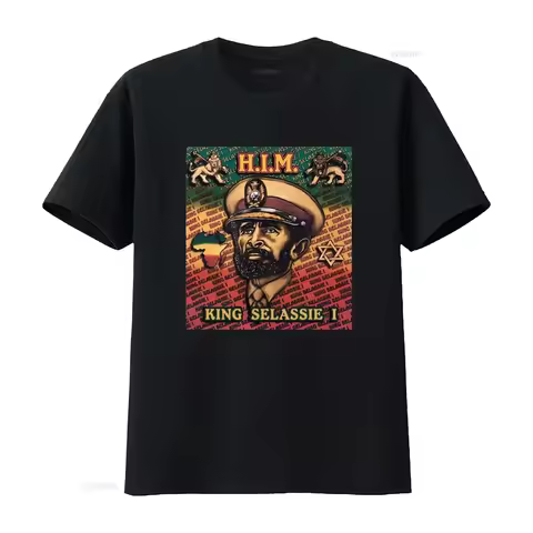 Vintage Rasta Reggae Rap T Shirt 2XL King Selassie H I M Lion of Judah African Map Star David Print 