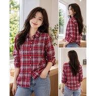KEMEJA Unisex Flannel Shirt Retro Plaid Shirt FL08