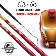 Joran Teleskopik Ultra Light 1.8m/6ft (POKEE x IRON MAN ) Udang Galah Telescopic Rod Prawn Rod I Pan