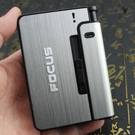 Portable Automatic Metal Boxes Case 10 Pcs Holder No Lighter Gadget For Men Christmas Gifts