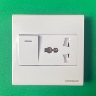 Sino Multifunctional Socket Set + 16A Square 1-Way Switch S98CC Series - Square Face Match S98CCUAMS