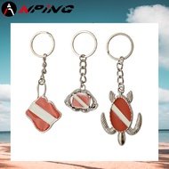 [ANPING] Marine Theme Key Ring Diving Flag Shark Sea Turtle Charm Life Style