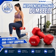 Hexagon Neoprene Dumbbell 6-12LBS Hand Weight Home Gym Fitness Workout Women Dumbbell - Homebodyph