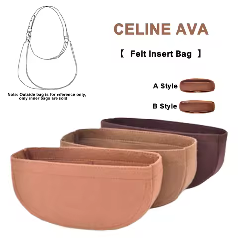 EverToner Fits For CELINE-AVA Armpit Underarm Shoulder Bag Liner Bag Felt Cloth Travel Insert Cosmet