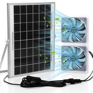 Greenhouse Solar Fan,10 W Solar Panel Fan Kit with Bracket Waterproof Solar Exhaust4.6