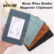 WAY2TOP 1pc File Folder, PU Leather A4/A5/A6/A7/B5 Menu Drink Holder, Durable Suede with Pen Insert 