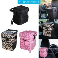 [Sunnimix1] Car Trash Can Hanging Garbage Bin Universal with Lid Easy to Install Car Trash Bag Trash Bin for Front and Back Seat Van