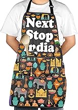 JXGZSO India Symbols Souvenir Gift India Vacation Kitchen Cooking Apron With Pocket, India, Big
