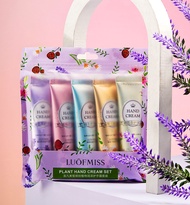 LUOFMISS PLANT HAND CREAM SET ครีมทามือ อ่อนโยน ช่วยเพิ่มความชุ่มชื้นให้กับมือ ( ซองสีม่วง 1 เซต มี 