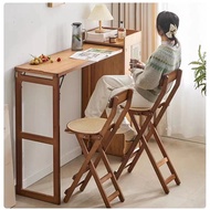 Foldable Bar Chair Dining Chair High Chair Kitchen Chair Bar Stool Folding High Stool Bamboo Chair