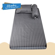sprei kotak kotak no 3 satu set sarban guling spray ukuran 120x200 motif seprai kasur cowok terbaru 