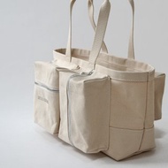 WALL TYPE I 6 號帆布多口袋大容量舟型托特包