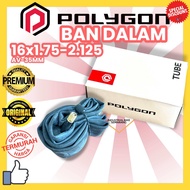 ( BD POLYGON 16 x 1.75-2.125 ) Tube Ban Dalam Sepeda Anak Ukuran Size 16inch 16inc Bmx Mini Lipat