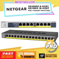 NETGEAR GS108PP/ GS116PP Wired Gigabit Ethernet Switch High Power PoE Network Hub