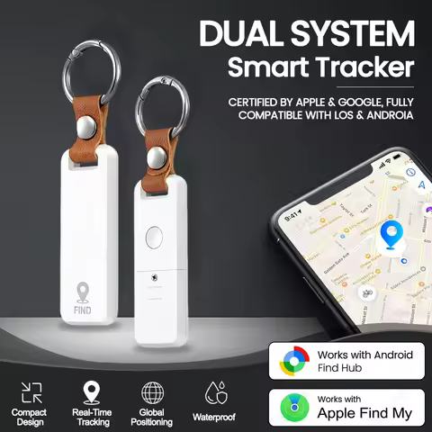 Dual-System Smart Location Tracker For IOS & Android Phones Work With Google's Find Hub App Key Find