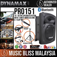 Dynamax PRO151CF 15" Active Speaker with USB, Bluetooth, 1 Handheld Microphone and 1 Clip Mic (PRO151)