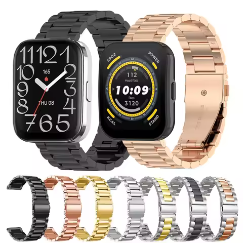22mm Watch Bracelet Strap For Amazfit Bip 5 Unity Smartwatch Stainless Steel Band For For Amazfit Bi