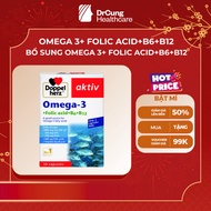 Doppelherz Omega 3 Fish Oil - Omega 3 Supplement, Folic Acid, Maintain Heart Health (30V)