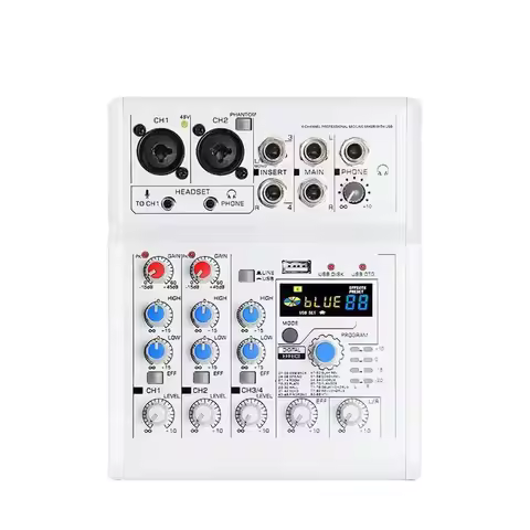 URX E4 USB interface 4 channel mini audio mixer console home karaoke computer recording DSP digital 