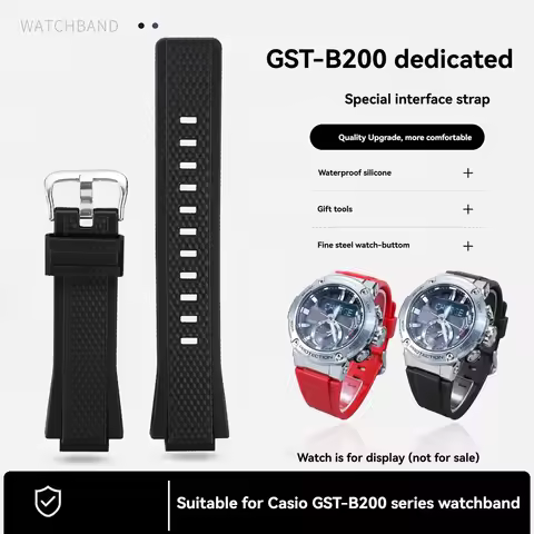GST-B200 Silicon Strap For Casio G-SHOCK 5608 GST-B200-1A modified waterproof Watchband Bracelet wri