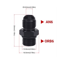 Male Adapter AN6 6AN Fitting Black ORB-6 /-10 /-10 O-ring Boss to AN8 8AN AN1010/ 6061-T6 aluminum  