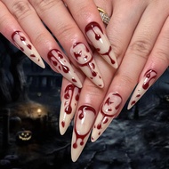 Halloween Wearable Nails 3d Gradient Cat Eye Nail Art Patches False American Nails Wearable L9u4