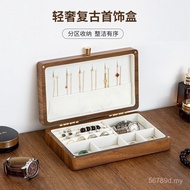Color Black Walnut High-End Wooden Exquisite Gold Jewelry Earrings Jewelry Box Storage Box High-End 