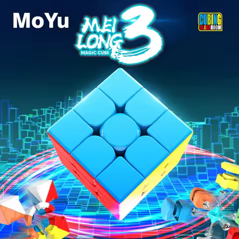 MoYu Meilong 3x3x3 Magic Cube Stickerless Macaroon 3X3 Carbon Fibre Magico Meilong 3C Educational To