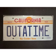 1/1 BACK TO THE FUTURE BACK TO THE FUTURE California License Plate OUT A TIME Film TV Props Metal Li