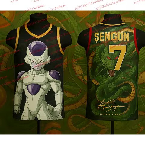 American Basketball Vest Dragon Ball Super Frieza Men Basketball Jersey Alperen Sengun 28 Jersey Kit