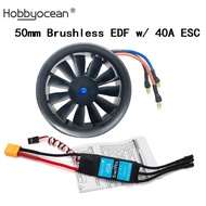 Hobbyocean 40A ESC 50mm EDF Duct Fan 4900KV 4300KV 11 Propeller Brushless Motor Rc Jet Airplane EDF 