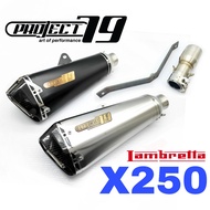 Project79 Exhaust Lambretta X250 Slip on Piping Muffler Stainless Steel Project 79 Accessories QPM23