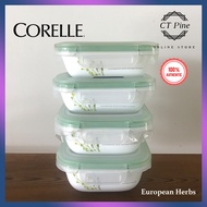 Corelle Snapware 8pc set European Herbs EH /// Food Storage Container Plastic Lid Penutup Plastik El